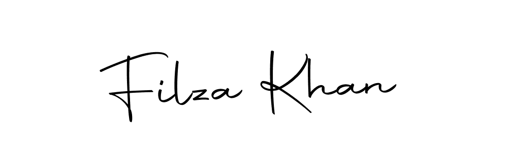 Design your own signature with our free online signature maker. With this signature software, you can create a handwritten (Autography-DOLnW) signature for name Filza Khan. Filza Khan signature style 10 images and pictures png