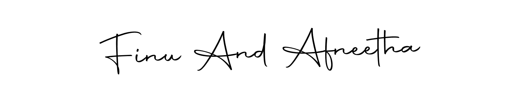 How to make Finu And Afneetha name signature. Use Autography-DOLnW style for creating short signs online. This is the latest handwritten sign. Finu And Afneetha signature style 10 images and pictures png