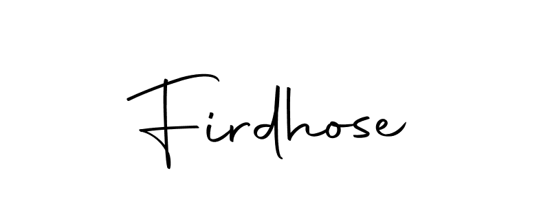 Use a signature maker to create a handwritten signature online. With this signature software, you can design (Autography-DOLnW) your own signature for name Firdhose. Firdhose signature style 10 images and pictures png