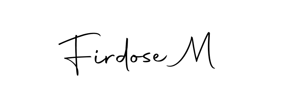 Design your own signature with our free online signature maker. With this signature software, you can create a handwritten (Autography-DOLnW) signature for name Firdose M. Firdose M signature style 10 images and pictures png