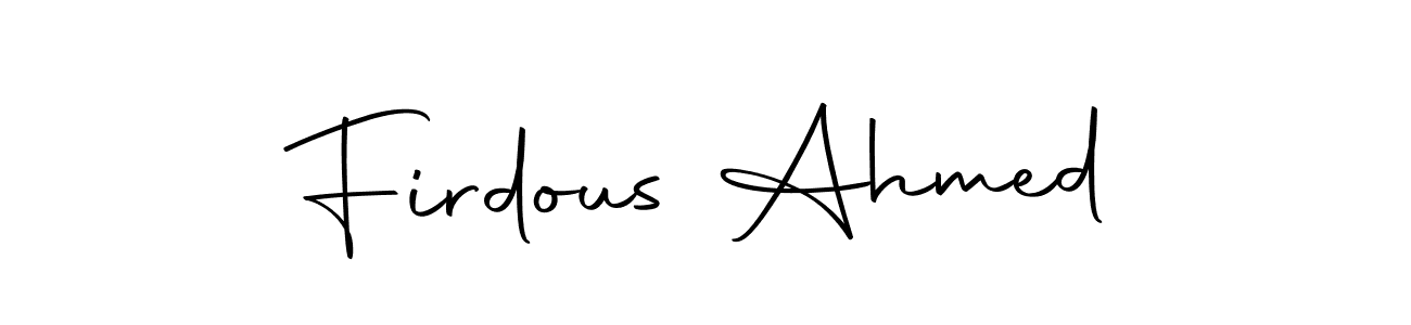 Use a signature maker to create a handwritten signature online. With this signature software, you can design (Autography-DOLnW) your own signature for name Firdous Ahmed. Firdous Ahmed signature style 10 images and pictures png