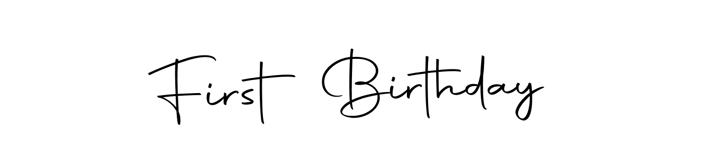 Create a beautiful signature design for name First Birthday. With this signature (Autography-DOLnW) fonts, you can make a handwritten signature for free. First Birthday signature style 10 images and pictures png