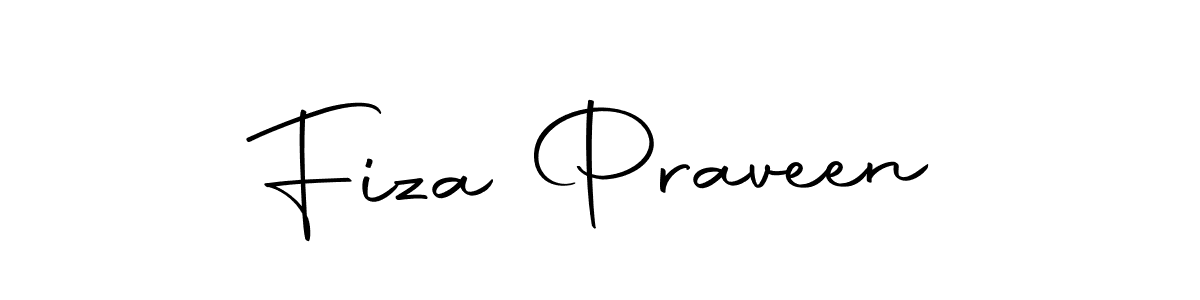 How to make Fiza Praveen name signature. Use Autography-DOLnW style for creating short signs online. This is the latest handwritten sign. Fiza Praveen signature style 10 images and pictures png