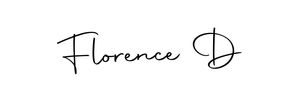 Use a signature maker to create a handwritten signature online. With this signature software, you can design (Autography-DOLnW) your own signature for name Florence D. Florence D signature style 10 images and pictures png