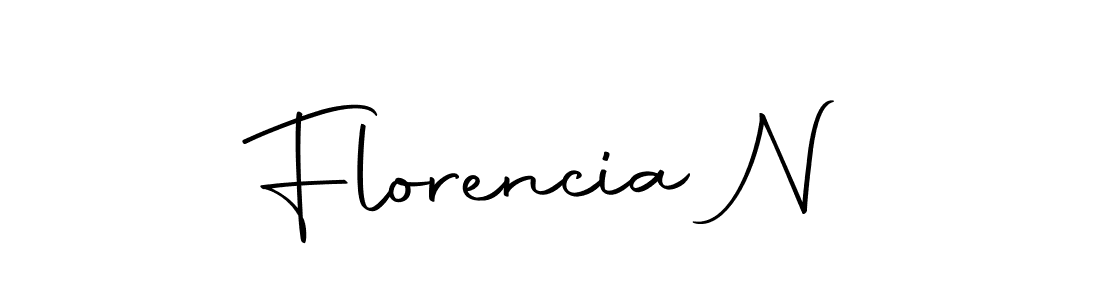 How to make Florencia N name signature. Use Autography-DOLnW style for creating short signs online. This is the latest handwritten sign. Florencia N signature style 10 images and pictures png