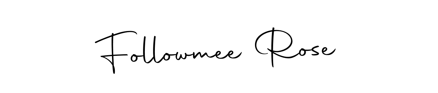 How to make Followmee Rose name signature. Use Autography-DOLnW style for creating short signs online. This is the latest handwritten sign. Followmee Rose signature style 10 images and pictures png