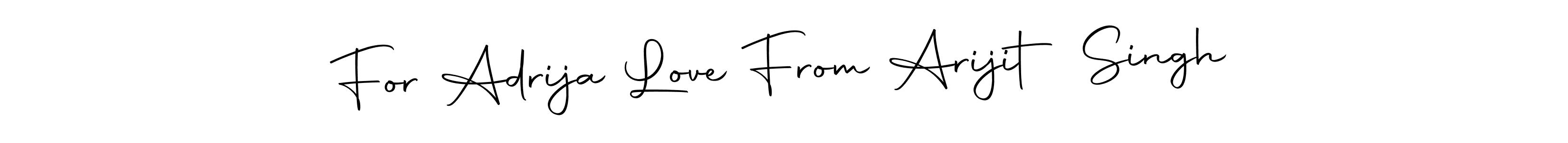 Similarly Autography-DOLnW is the best handwritten signature design. Signature creator online .You can use it as an online autograph creator for name For Adrija Love From Arijit Singh. For Adrija Love From Arijit Singh signature style 10 images and pictures png