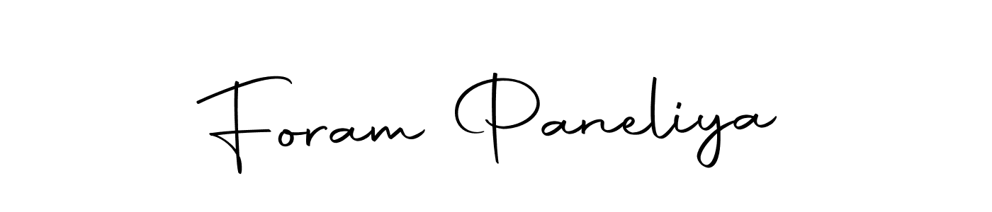 Use a signature maker to create a handwritten signature online. With this signature software, you can design (Autography-DOLnW) your own signature for name Foram Paneliya. Foram Paneliya signature style 10 images and pictures png