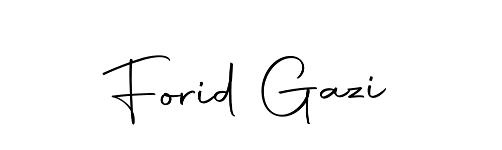 Design your own signature with our free online signature maker. With this signature software, you can create a handwritten (Autography-DOLnW) signature for name Forid Gazi. Forid Gazi signature style 10 images and pictures png