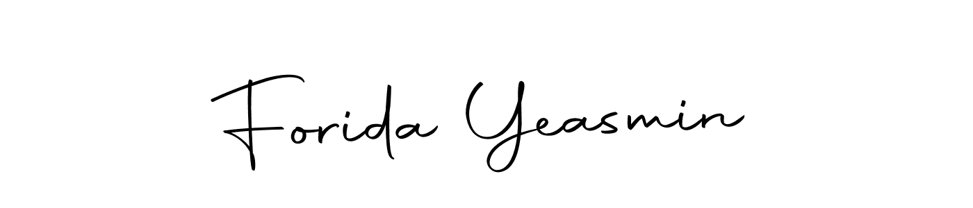 Make a beautiful signature design for name Forida Yeasmin. With this signature (Autography-DOLnW) style, you can create a handwritten signature for free. Forida Yeasmin signature style 10 images and pictures png