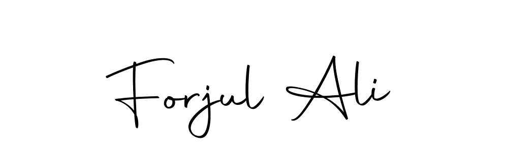 The best way (Autography-DOLnW) to make a short signature is to pick only two or three words in your name. The name Forjul Ali include a total of six letters. For converting this name. Forjul Ali signature style 10 images and pictures png