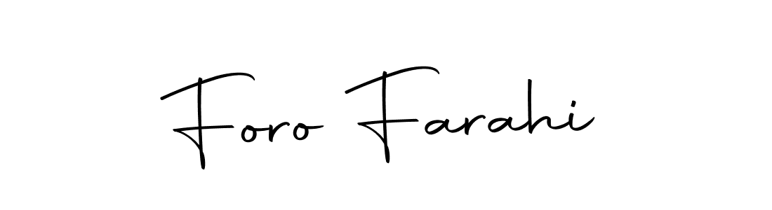 Design your own signature with our free online signature maker. With this signature software, you can create a handwritten (Autography-DOLnW) signature for name Foro Farahi. Foro Farahi signature style 10 images and pictures png