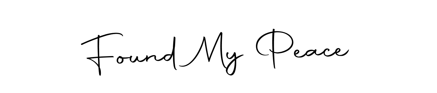 Design your own signature with our free online signature maker. With this signature software, you can create a handwritten (Autography-DOLnW) signature for name Found My Peace. Found My Peace signature style 10 images and pictures png