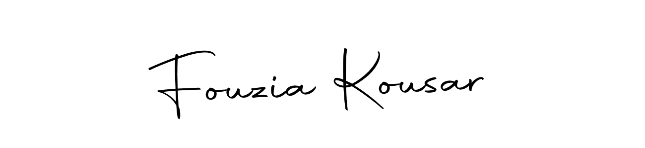 Make a beautiful signature design for name Fouzia Kousar. Use this online signature maker to create a handwritten signature for free. Fouzia Kousar signature style 10 images and pictures png