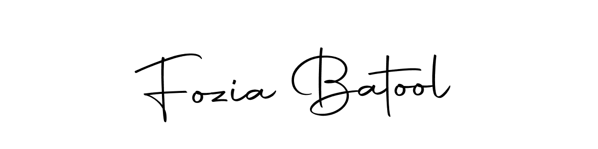 Create a beautiful signature design for name Fozia Batool. With this signature (Autography-DOLnW) fonts, you can make a handwritten signature for free. Fozia Batool signature style 10 images and pictures png