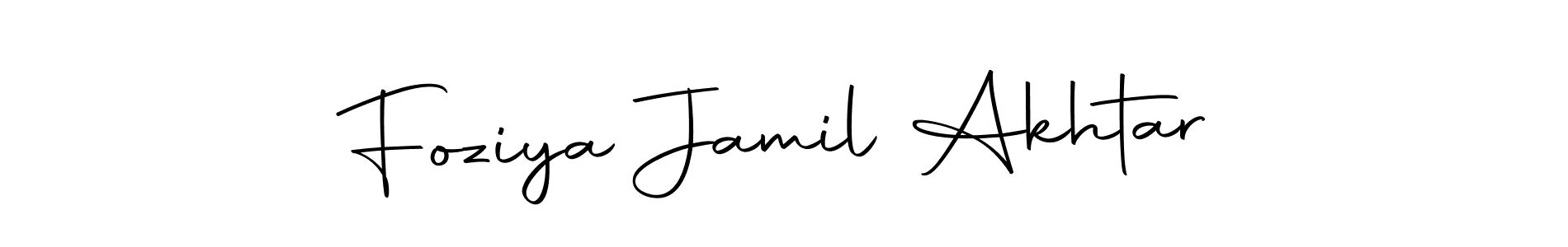 Create a beautiful signature design for name Foziya Jamil Akhtar. With this signature (Autography-DOLnW) fonts, you can make a handwritten signature for free. Foziya Jamil Akhtar signature style 10 images and pictures png