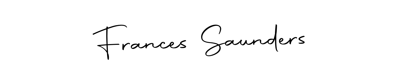 Create a beautiful signature design for name Frances Saunders. With this signature (Autography-DOLnW) fonts, you can make a handwritten signature for free. Frances Saunders signature style 10 images and pictures png