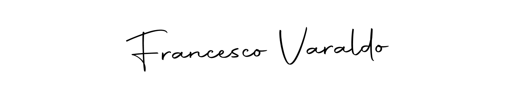 Create a beautiful signature design for name Francesco Varaldo. With this signature (Autography-DOLnW) fonts, you can make a handwritten signature for free. Francesco Varaldo signature style 10 images and pictures png