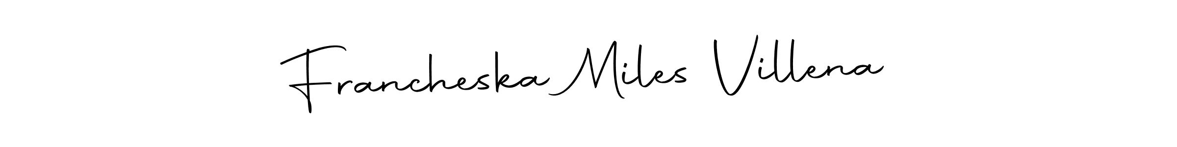 Autography-DOLnW is a professional signature style that is perfect for those who want to add a touch of class to their signature. It is also a great choice for those who want to make their signature more unique. Get Francheska Miles Villena name to fancy signature for free. Francheska Miles Villena signature style 10 images and pictures png