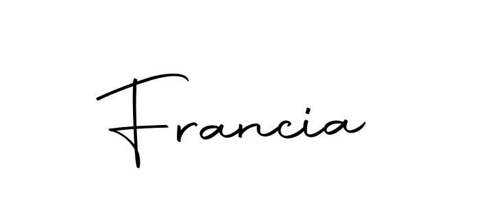 How to make Francia name signature. Use Autography-DOLnW style for creating short signs online. This is the latest handwritten sign. Francia signature style 10 images and pictures png