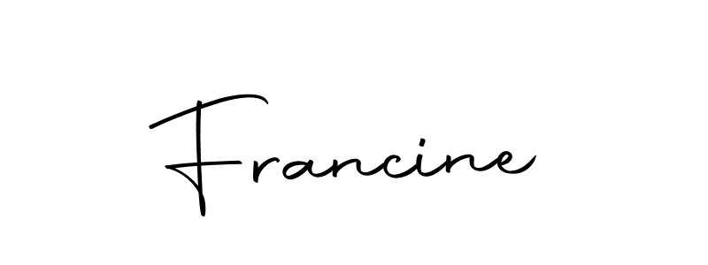 Design your own signature with our free online signature maker. With this signature software, you can create a handwritten (Autography-DOLnW) signature for name Francine. Francine signature style 10 images and pictures png