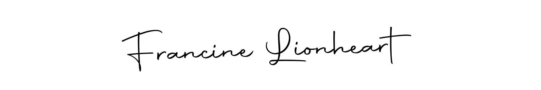 The best way (Autography-DOLnW) to make a short signature is to pick only two or three words in your name. The name Francine Lionheart include a total of six letters. For converting this name. Francine Lionheart signature style 10 images and pictures png