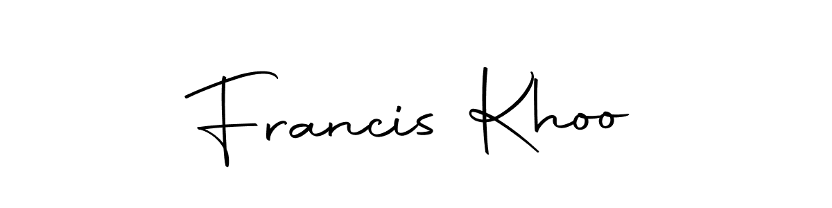 You should practise on your own different ways (Autography-DOLnW) to write your name (Francis Khoo) in signature. don't let someone else do it for you. Francis Khoo signature style 10 images and pictures png