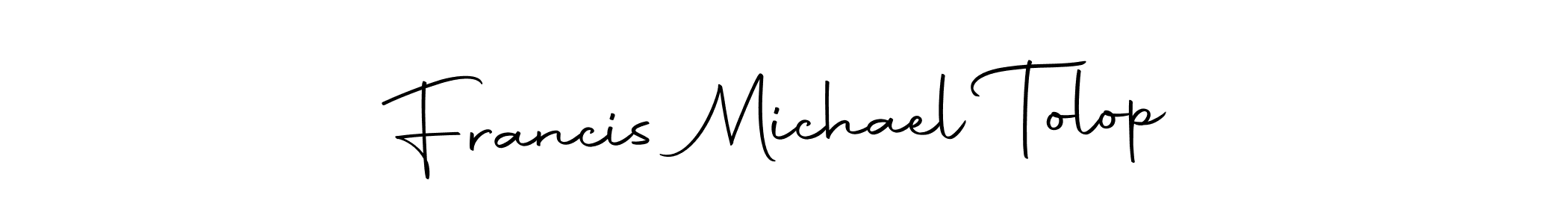 This is the best signature style for the Francis Michael Tolop name. Also you like these signature font (Autography-DOLnW). Mix name signature. Francis Michael Tolop signature style 10 images and pictures png