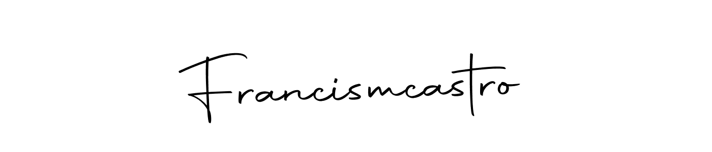 How to make Francismcastro name signature. Use Autography-DOLnW style for creating short signs online. This is the latest handwritten sign. Francismcastro signature style 10 images and pictures png