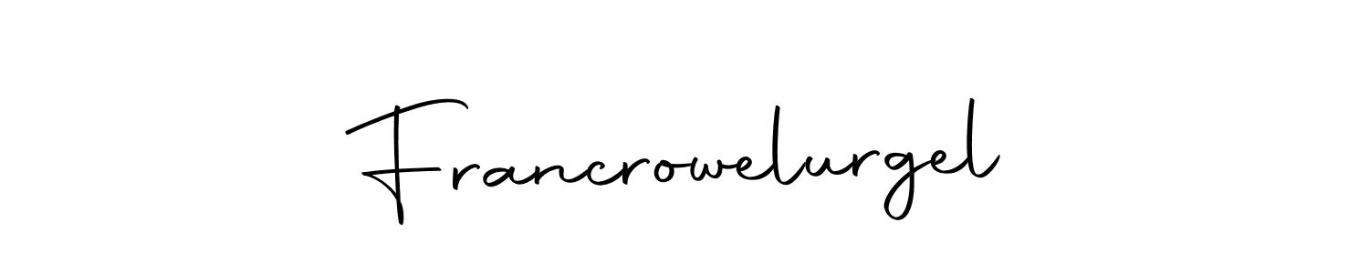 Here are the top 10 professional signature styles for the name Francrowelurgel. These are the best autograph styles you can use for your name. Francrowelurgel signature style 10 images and pictures png