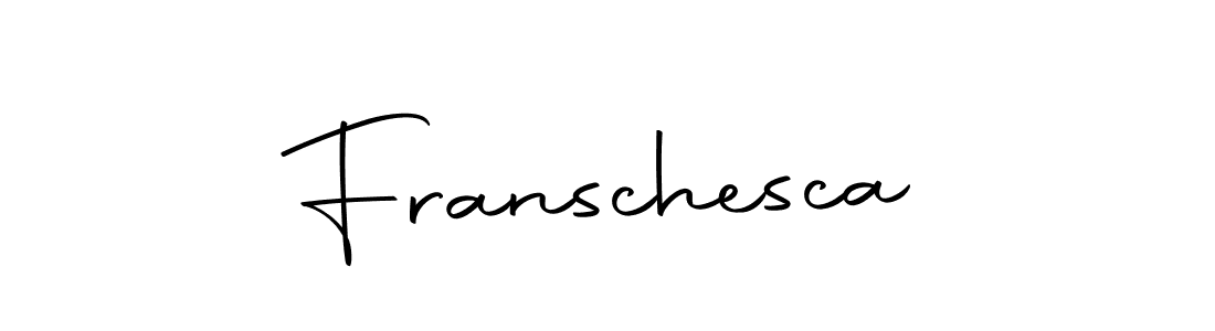 How to make Franschesca name signature. Use Autography-DOLnW style for creating short signs online. This is the latest handwritten sign. Franschesca signature style 10 images and pictures png