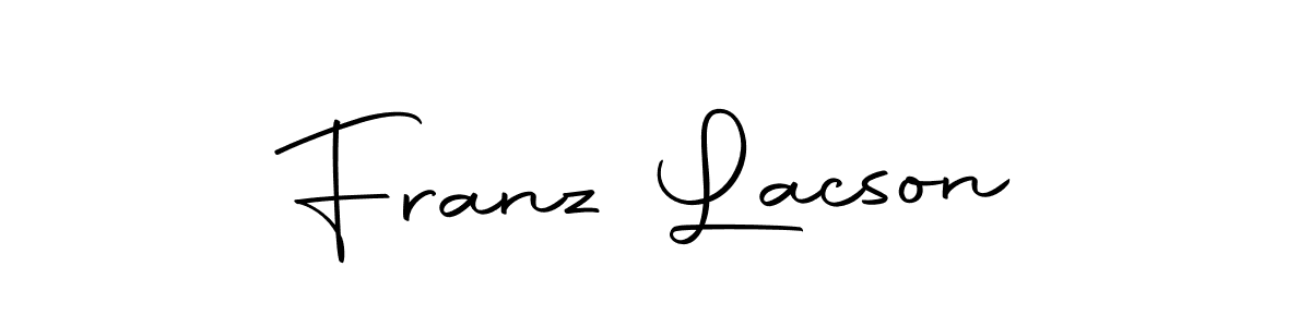 How to make Franz Lacson name signature. Use Autography-DOLnW style for creating short signs online. This is the latest handwritten sign. Franz Lacson signature style 10 images and pictures png