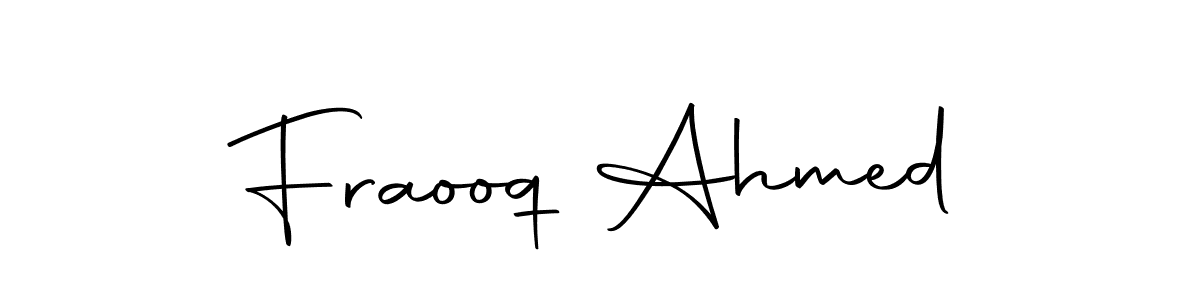 How to make Fraooq Ahmed name signature. Use Autography-DOLnW style for creating short signs online. This is the latest handwritten sign. Fraooq Ahmed signature style 10 images and pictures png