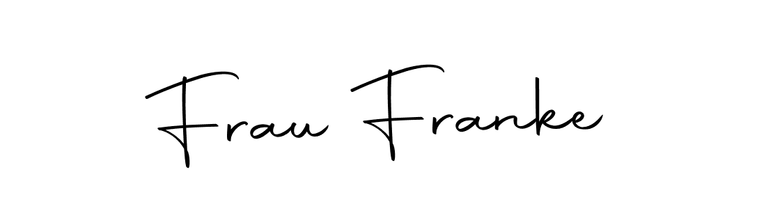 How to make Frau Franke name signature. Use Autography-DOLnW style for creating short signs online. This is the latest handwritten sign. Frau Franke signature style 10 images and pictures png