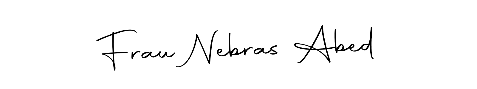 Make a short Frau Nebras Abed signature style. Manage your documents anywhere anytime using Autography-DOLnW. Create and add eSignatures, submit forms, share and send files easily. Frau Nebras Abed signature style 10 images and pictures png