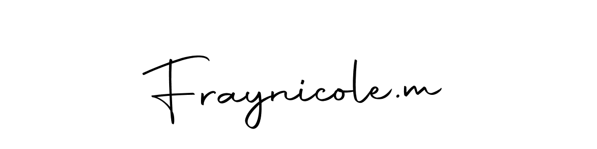 How to make Fraynicole.m name signature. Use Autography-DOLnW style for creating short signs online. This is the latest handwritten sign. Fraynicole.m signature style 10 images and pictures png