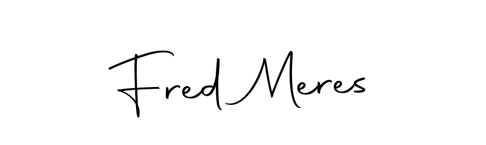 How to make Fred Meres name signature. Use Autography-DOLnW style for creating short signs online. This is the latest handwritten sign. Fred Meres signature style 10 images and pictures png