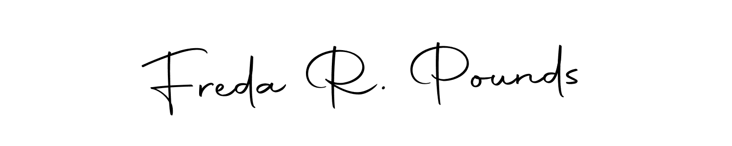 Design your own signature with our free online signature maker. With this signature software, you can create a handwritten (Autography-DOLnW) signature for name Freda R. Pounds. Freda R. Pounds signature style 10 images and pictures png