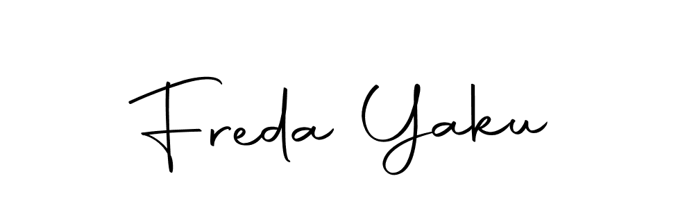 You should practise on your own different ways (Autography-DOLnW) to write your name (Freda Yaku) in signature. don't let someone else do it for you. Freda Yaku signature style 10 images and pictures png