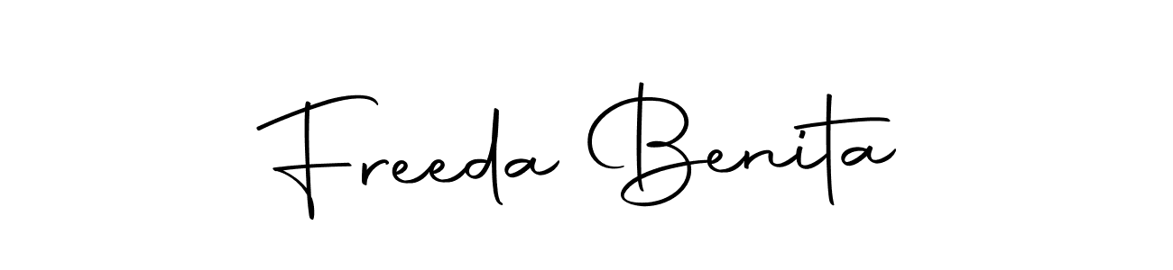 Create a beautiful signature design for name Freeda Benita. With this signature (Autography-DOLnW) fonts, you can make a handwritten signature for free. Freeda Benita signature style 10 images and pictures png