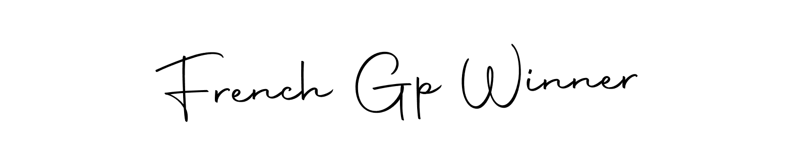 The best way (Autography-DOLnW) to make a short signature is to pick only two or three words in your name. The name French Gp Winner include a total of six letters. For converting this name. French Gp Winner signature style 10 images and pictures png