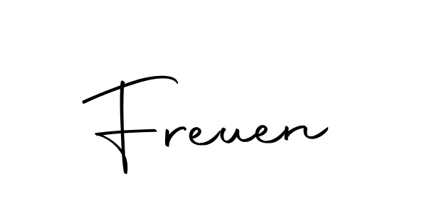 How to make Freuen name signature. Use Autography-DOLnW style for creating short signs online. This is the latest handwritten sign. Freuen signature style 10 images and pictures png