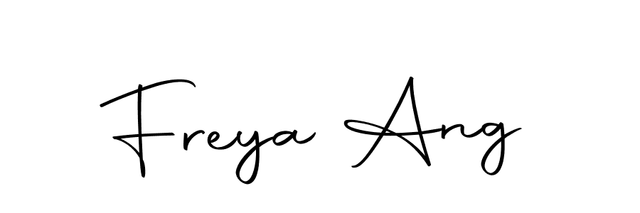 You should practise on your own different ways (Autography-DOLnW) to write your name (Freya Ang) in signature. don't let someone else do it for you. Freya Ang signature style 10 images and pictures png