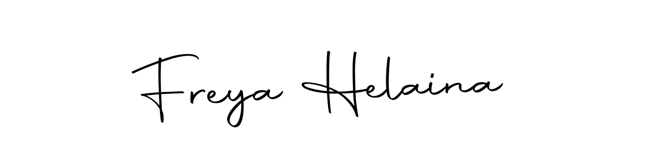 How to make Freya Helaina name signature. Use Autography-DOLnW style for creating short signs online. This is the latest handwritten sign. Freya Helaina signature style 10 images and pictures png
