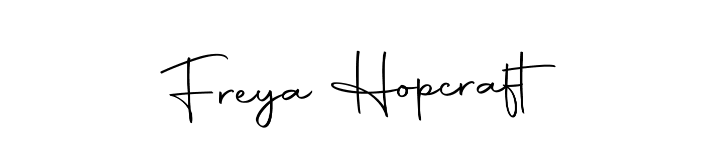 Autography-DOLnW is a professional signature style that is perfect for those who want to add a touch of class to their signature. It is also a great choice for those who want to make their signature more unique. Get Freya Hopcraft name to fancy signature for free. Freya Hopcraft signature style 10 images and pictures png