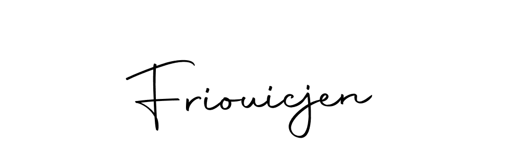 How to make Friouicjen name signature. Use Autography-DOLnW style for creating short signs online. This is the latest handwritten sign. Friouicjen signature style 10 images and pictures png
