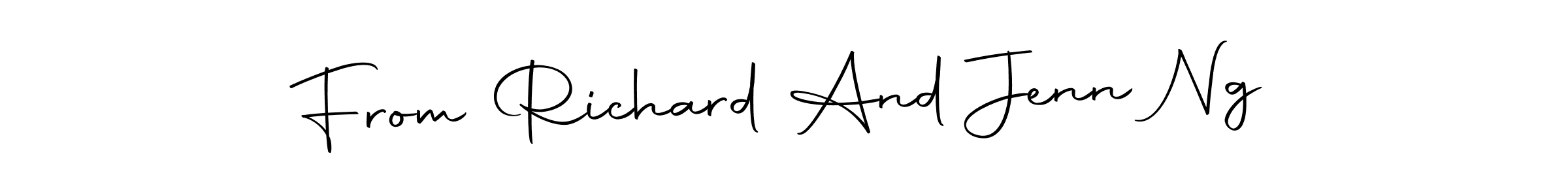The best way (Autography-DOLnW) to make a short signature is to pick only two or three words in your name. The name From Richard And Jenn Ng include a total of six letters. For converting this name. From Richard And Jenn Ng signature style 10 images and pictures png
