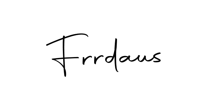 How to make Frrdaus name signature. Use Autography-DOLnW style for creating short signs online. This is the latest handwritten sign. Frrdaus signature style 10 images and pictures png