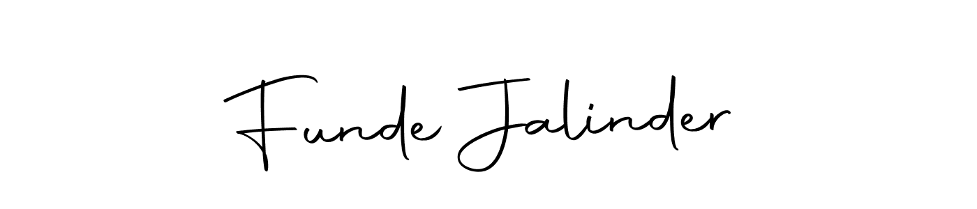 How to make Funde Jalinder name signature. Use Autography-DOLnW style for creating short signs online. This is the latest handwritten sign. Funde Jalinder signature style 10 images and pictures png