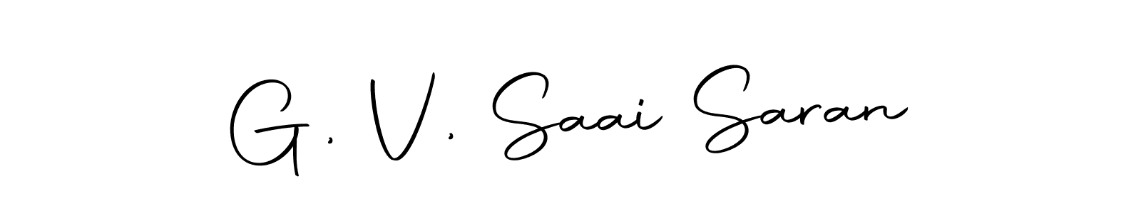 This is the best signature style for the G, V, Saai Saran name. Also you like these signature font (Autography-DOLnW). Mix name signature. G, V, Saai Saran signature style 10 images and pictures png